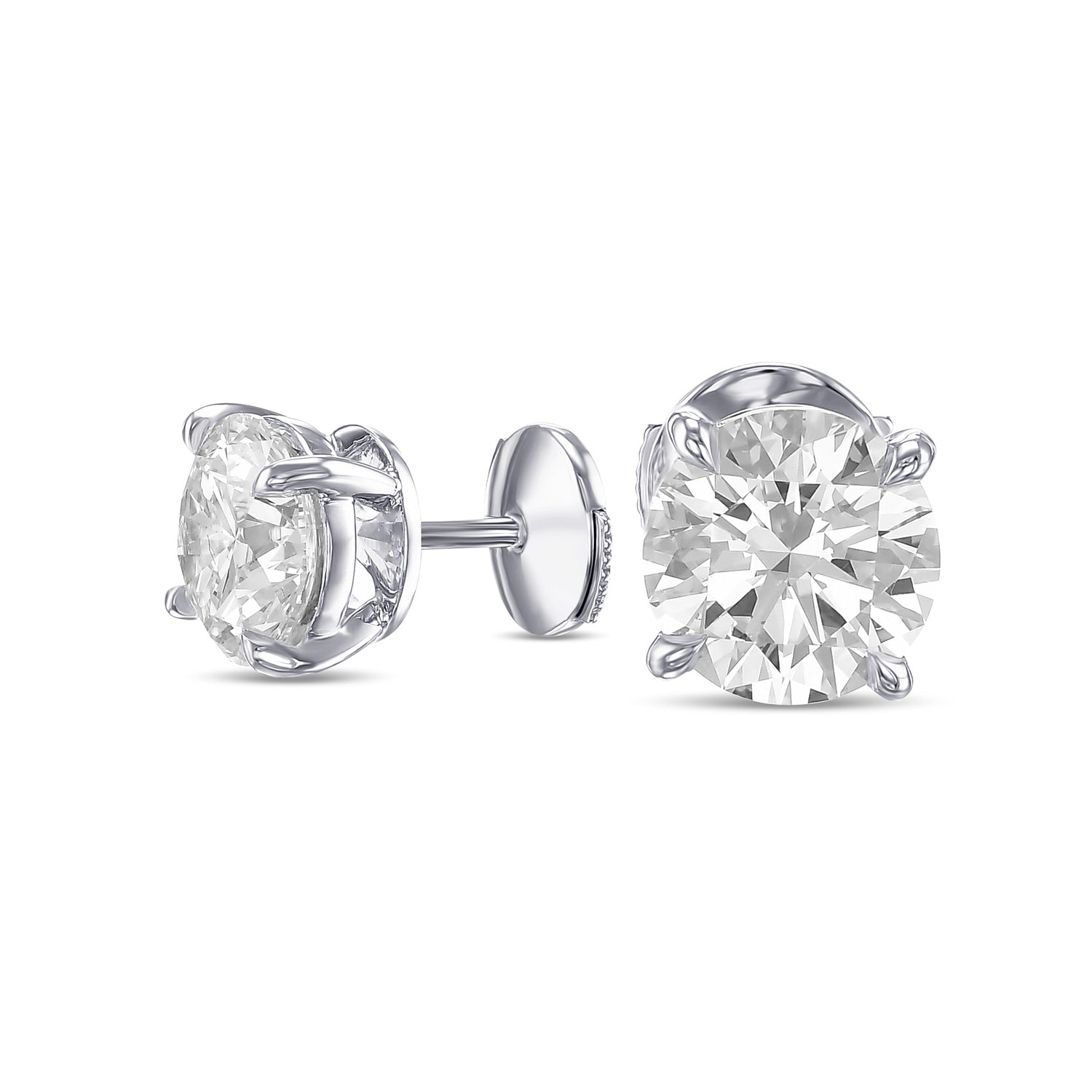 Round Brilliant Stud Diamond Earrings