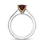 Heart Ruby and Diamond Side-Stone Ring