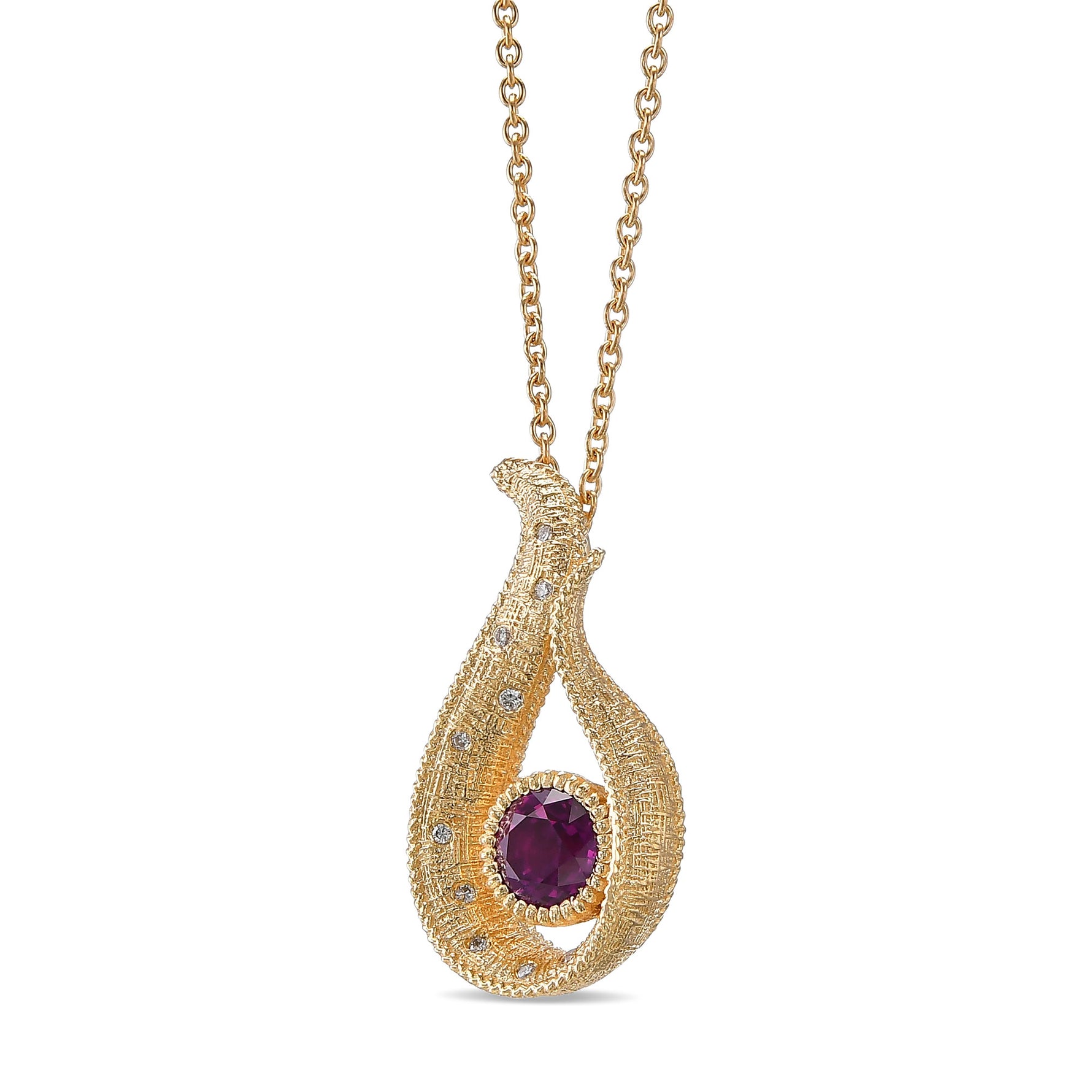 Round Red Ruby Drop Pendant