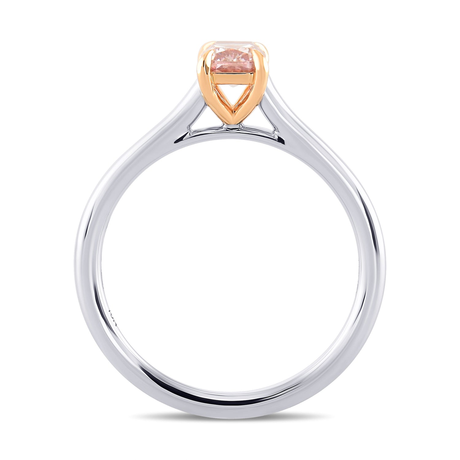 Fancy Intense Pink Cushion Solitaire Diamond Ring