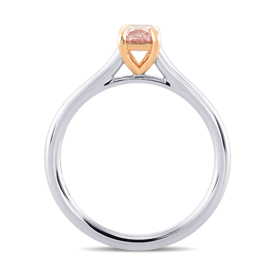 Fancy Intense Pink Cushion Solitaire Diamond Ring