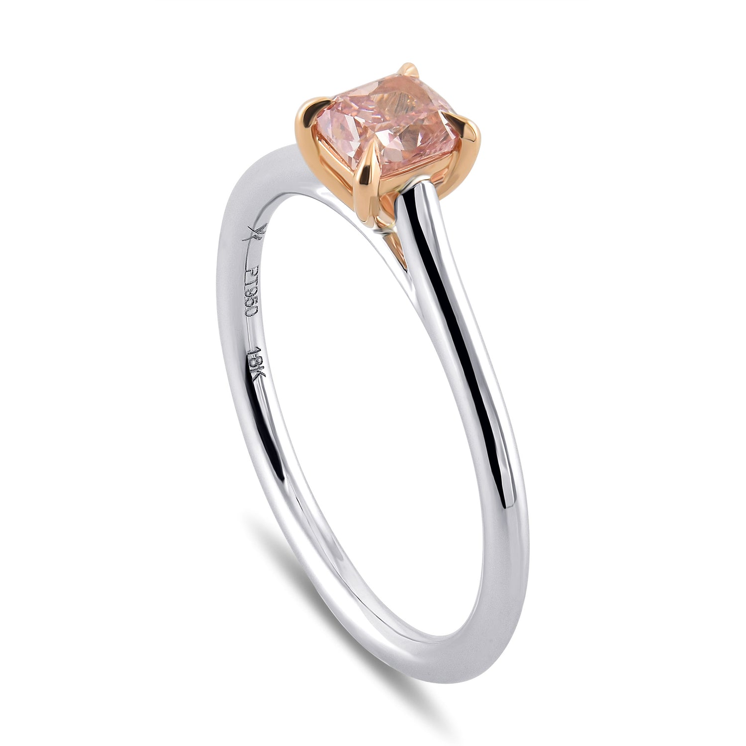 Fancy Intense Pink Cushion Solitaire Diamond Ring