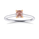 Fancy Intense Pink Cushion Solitaire Diamond Ring