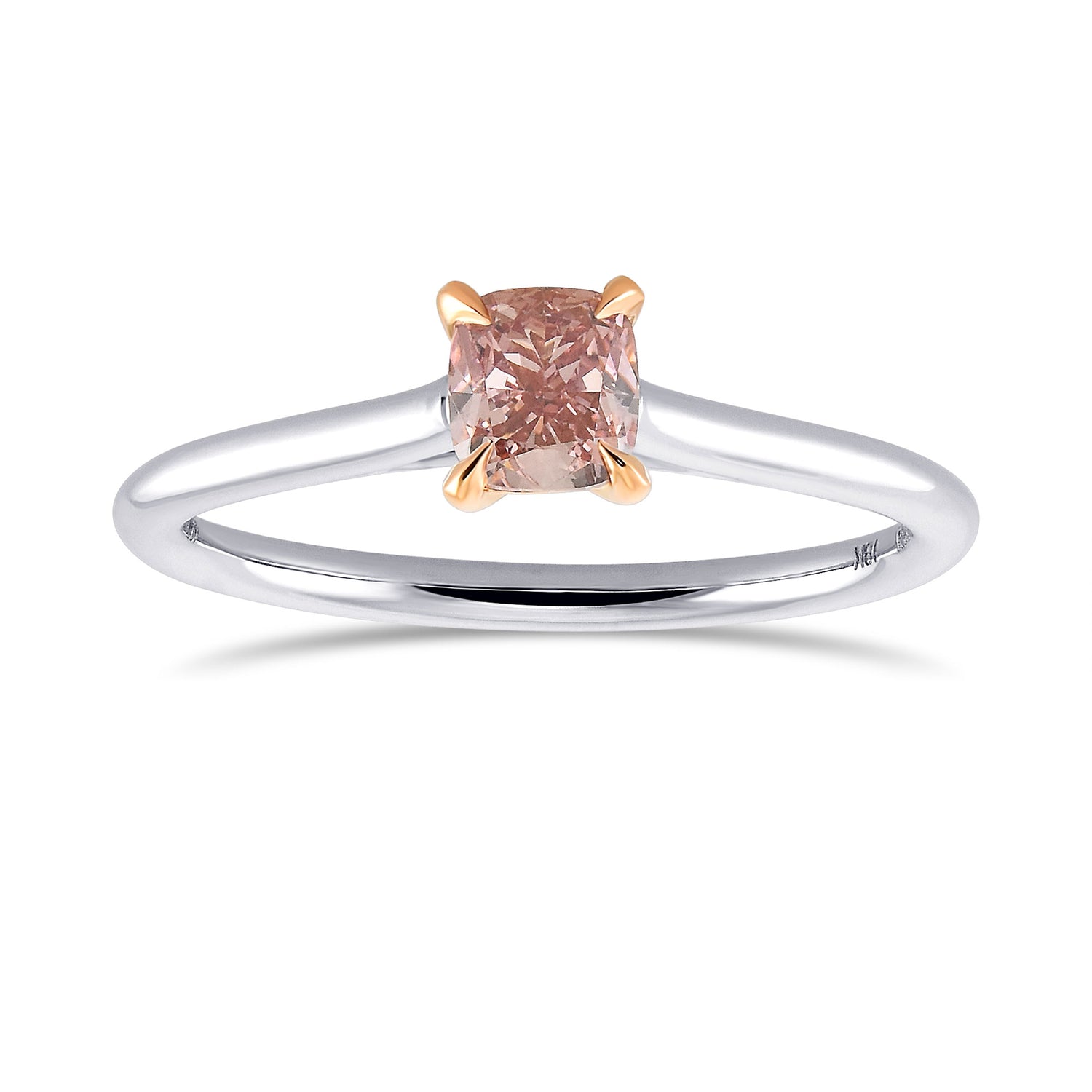Fancy Intense Pink Cushion Solitaire Diamond Ring