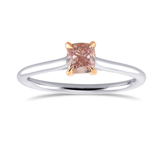 Fancy Intense Pink Cushion Solitaire Diamond Ring