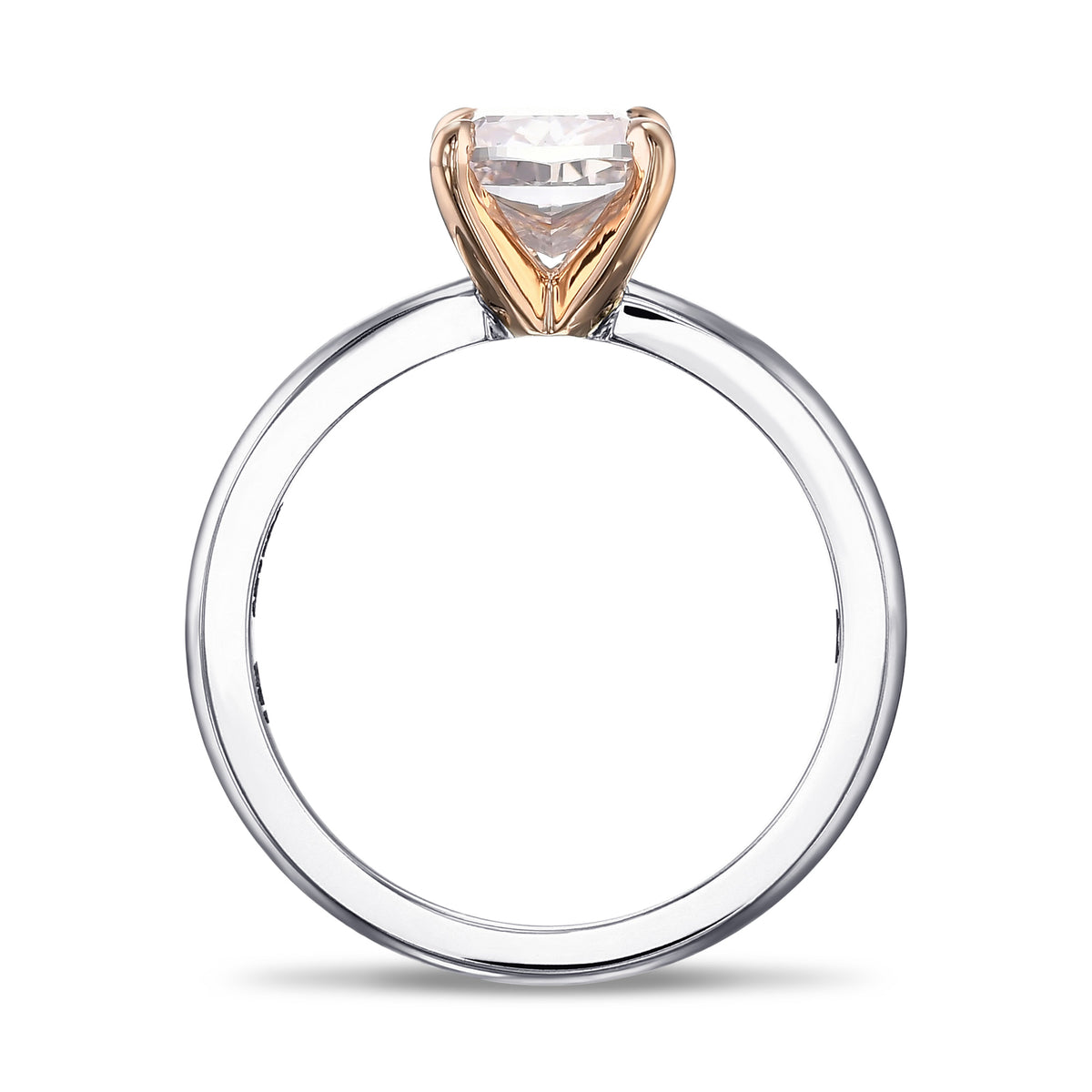 Fancy Brownish Pink Cushion Solitaire Diamond Ring