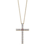 Custom Pink Diamond Cross Pendant 