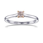 Light Pink Round Solitaire Diamond Ring