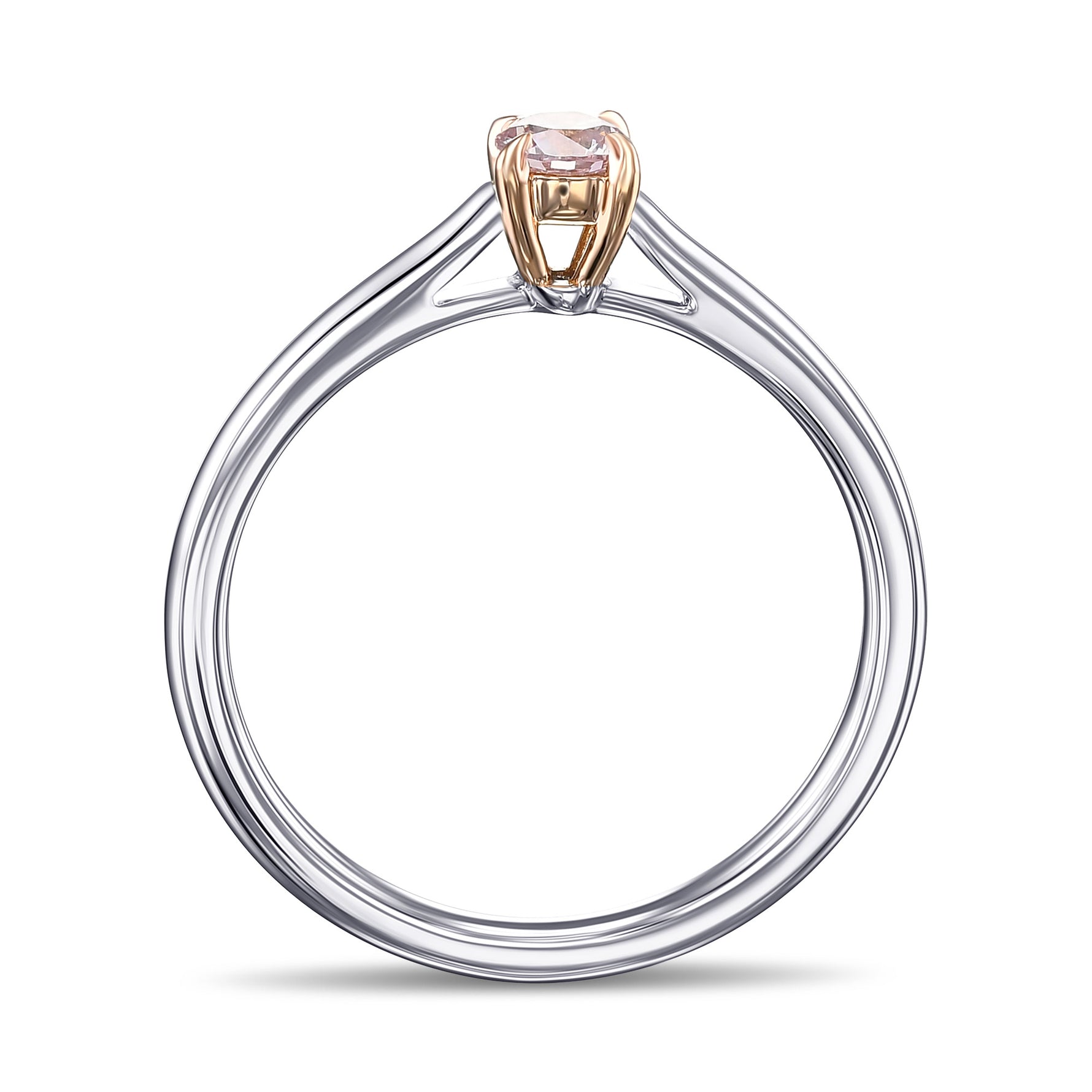 Light Pink Round Solitaire Diamond Ring