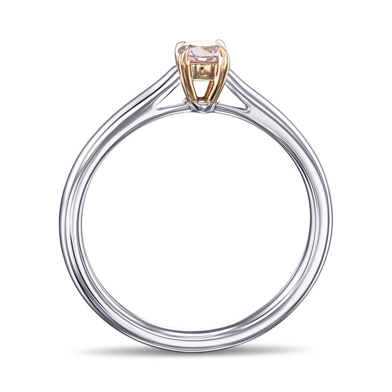 Light Pink Round Solitaire Diamond Ring
