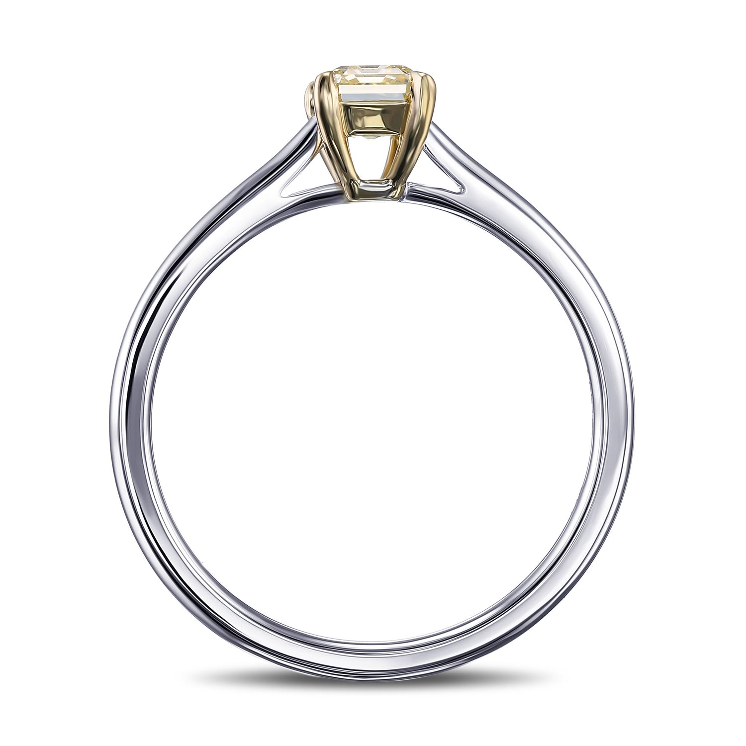 Fancy Light Yellow Emerald Diamond Solitaire Ring