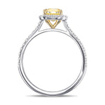 Fancy Intense Yellow Cushion Halo Diamond Ring