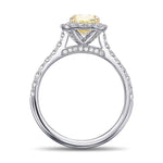 Fancy Yellow Cushion Halo Diamond Ring