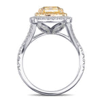 Fancy Light Yellow Radiant Double Halo Diamond Ring