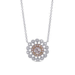 Fancy Light Pink Argyle Diamond Filigree Halo Pendant