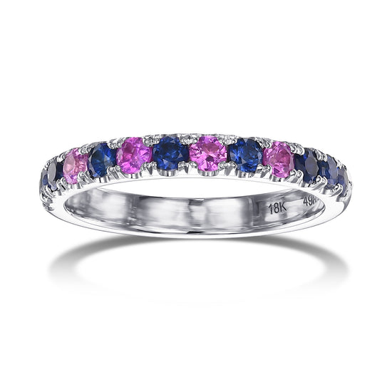 Sapphire Half-Eternity Band Ring