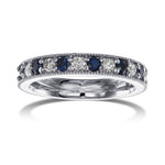 Milgrain Sapphire and Diamond Band Ring