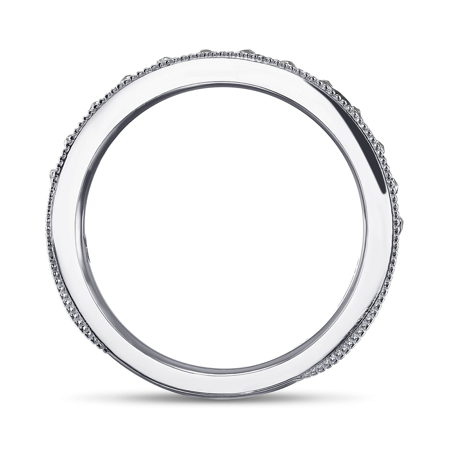 Milgrain Sapphire and Diamond Band Ring