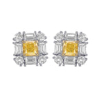 Extraordinary Fancy Intense Yellow Cushion Diamond Earrings