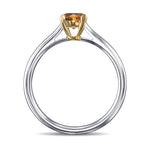  Fancy Deep Yellowish Orange Round Solitaire Diamond Ring