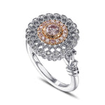 Fancy Purplish Pink Round Diamond Couture Ring 