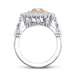 Fancy Purplish Pink Round Diamond Couture Ring 