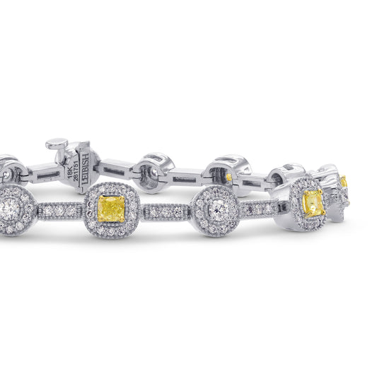 Fancy Intense Yellow Cushion Diamond Bracelet