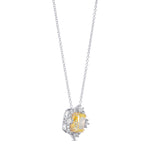 Fancy Intense Yellow Cushion Halo Diamond Pendant