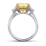 Fancy Intense Yellow Radiant & Trapezoid 3-Stone Diamond Ring