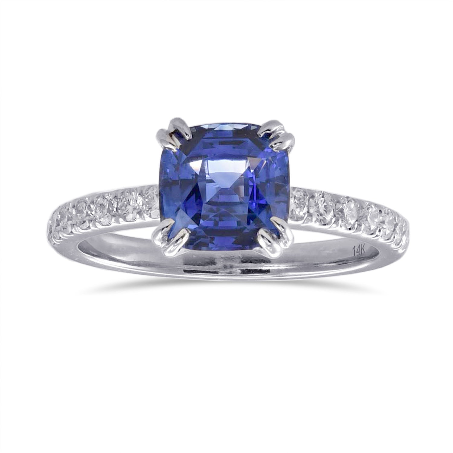 Cushion Sapphire Side-stone Ring