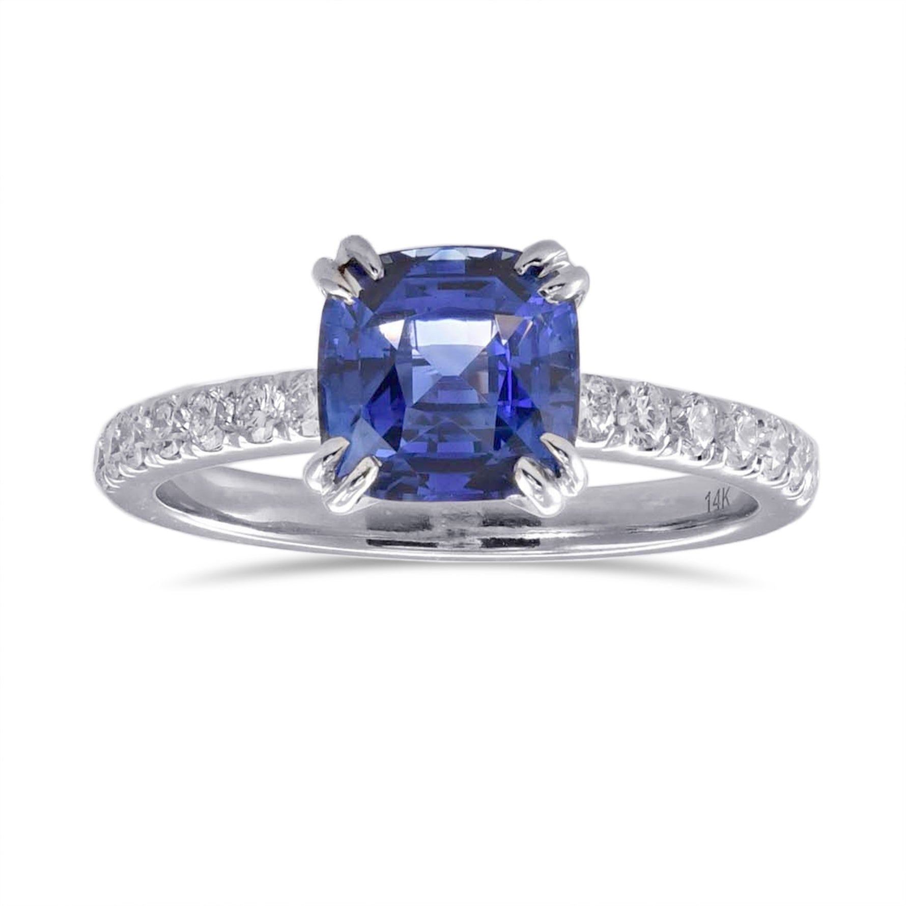 Cushion Sapphire Side-stone Ring