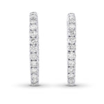 Round White Diamond Hoop Earrings