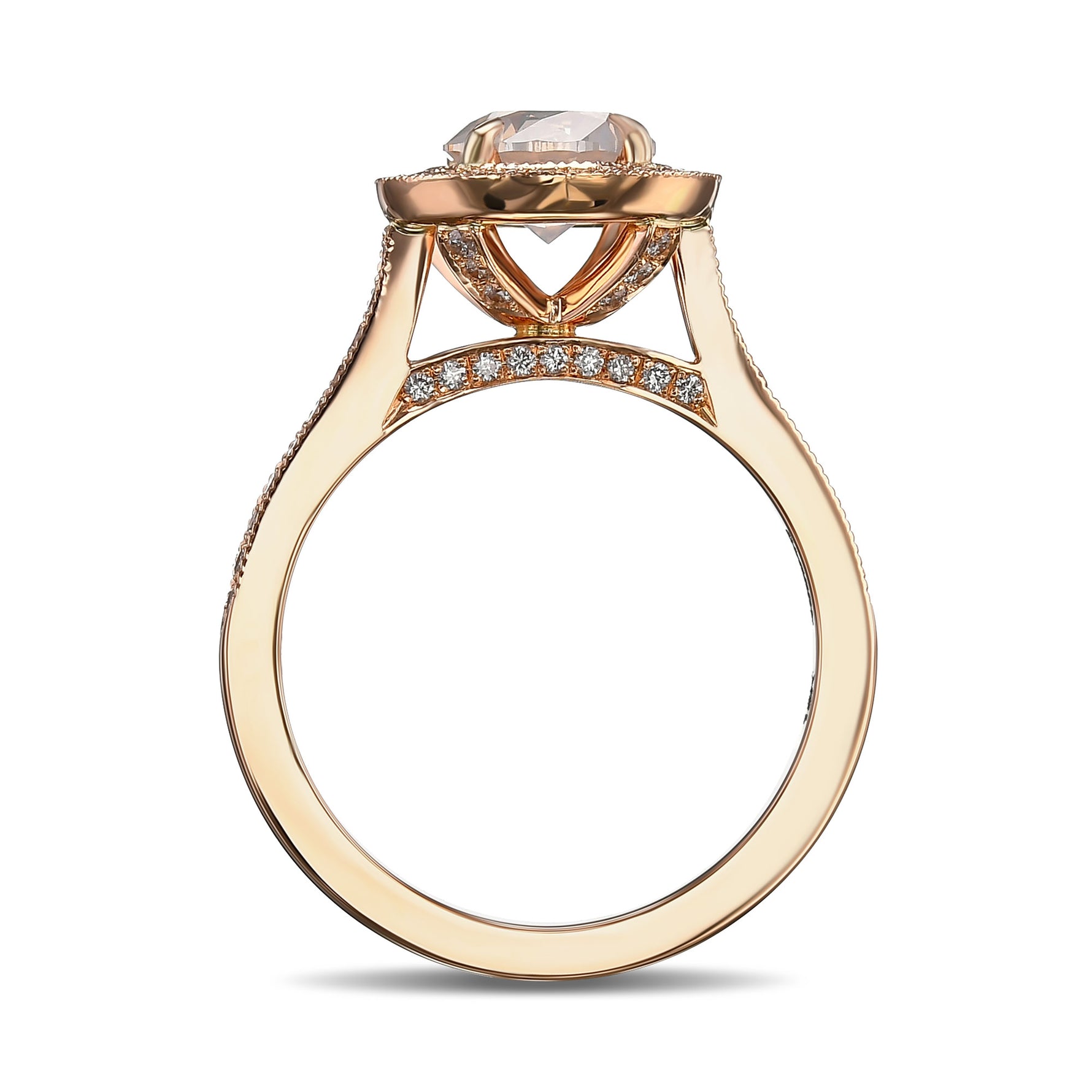 Fancy White Round Brilliant Halo Diamond Ring