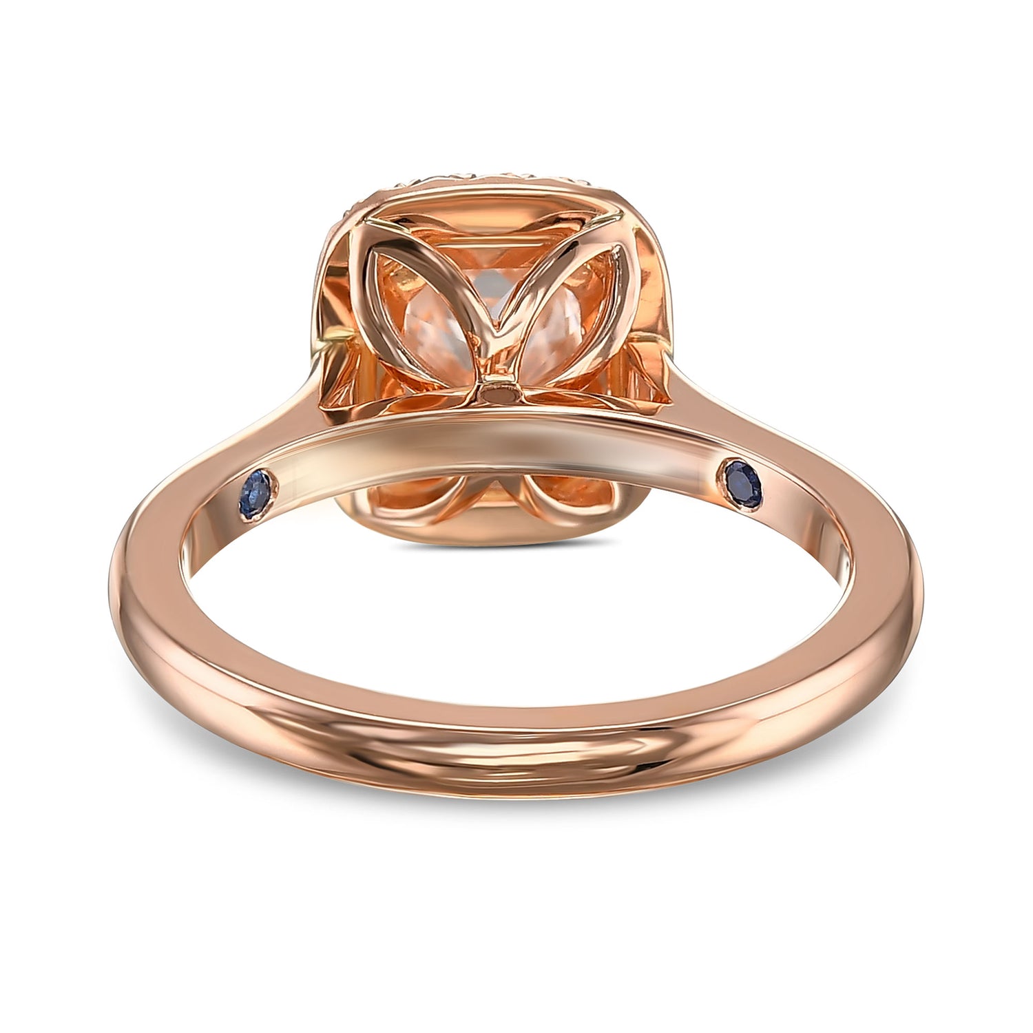 Very Light Pink Radiant Halo Diamond Ring