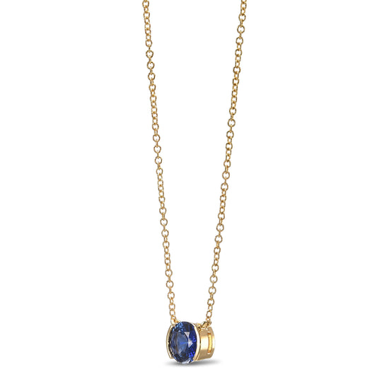 Round Blue Sapphire Solitaire Pendant