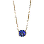 Round Blue Sapphire Solitaire Pendant