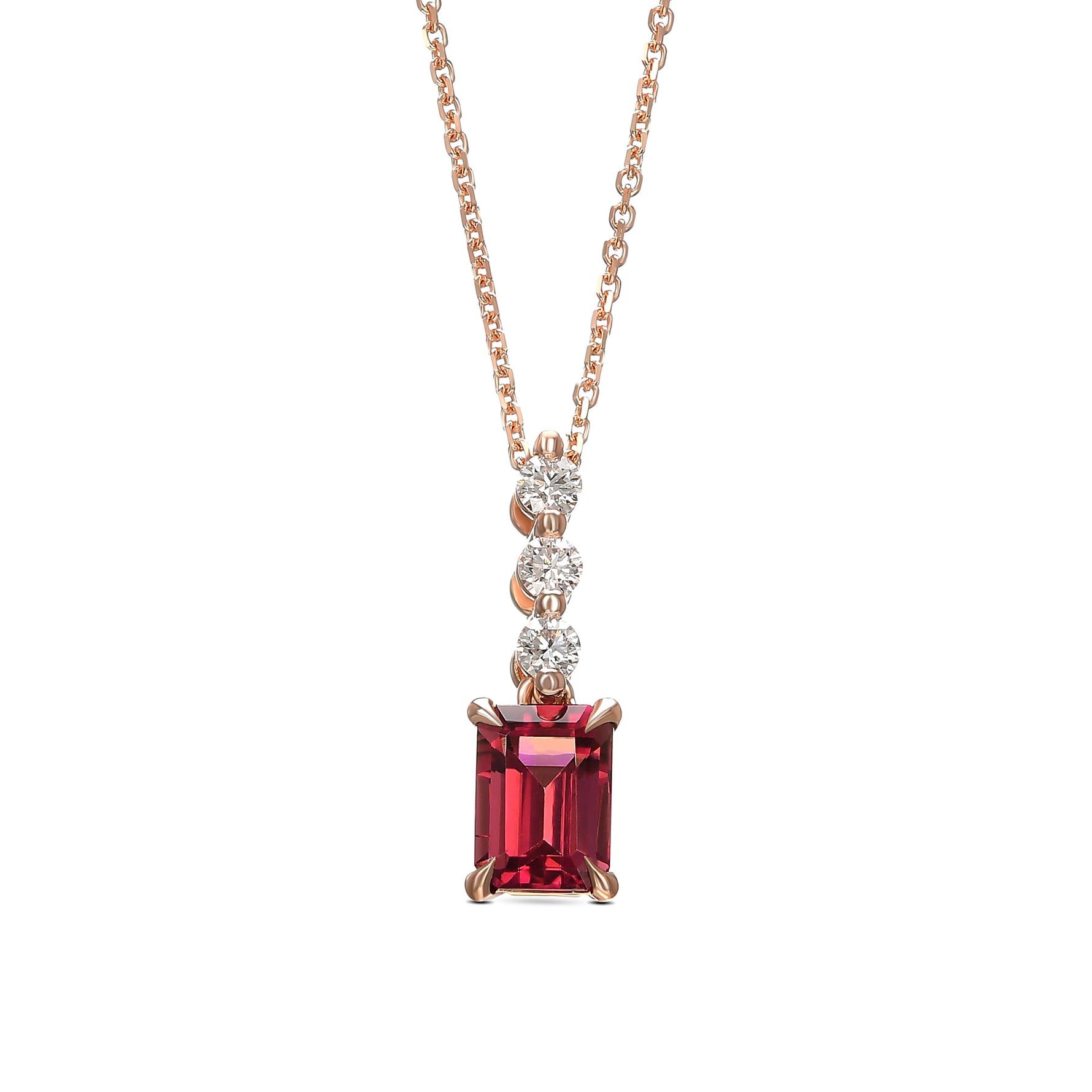 Pink Tourmaline Drop Pendant