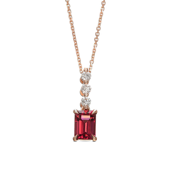 Pink Tourmaline Drop Pendant