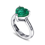 Emerald Heart Solitaire Ring