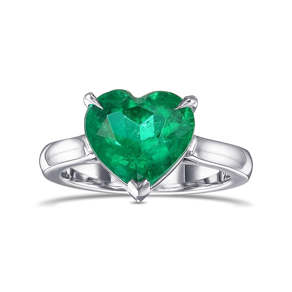 Emerald Heart Solitaire Ring