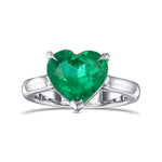 Emerald Heart Solitaire Ring