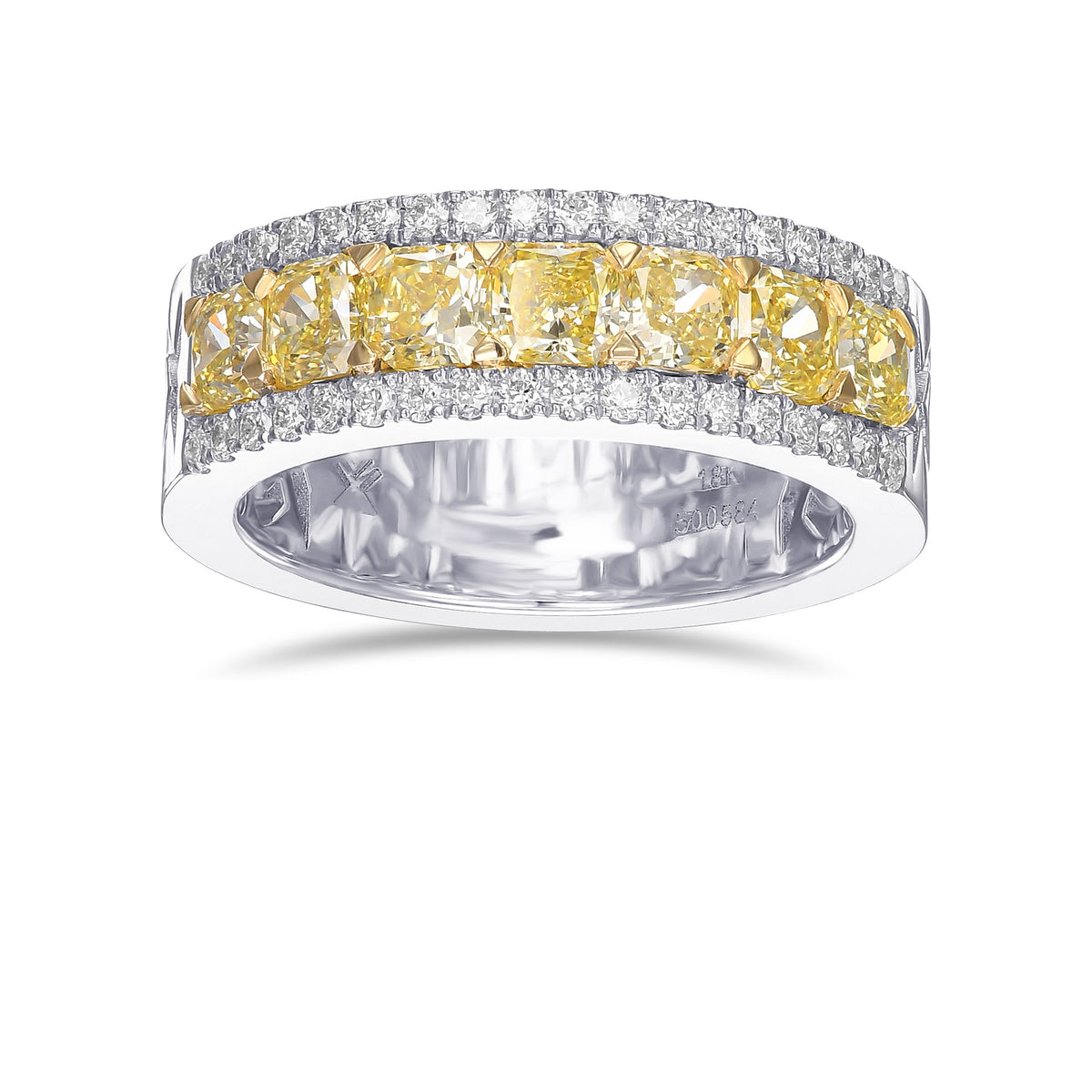 Fancy Yellow Radiant Diamond Band Ring