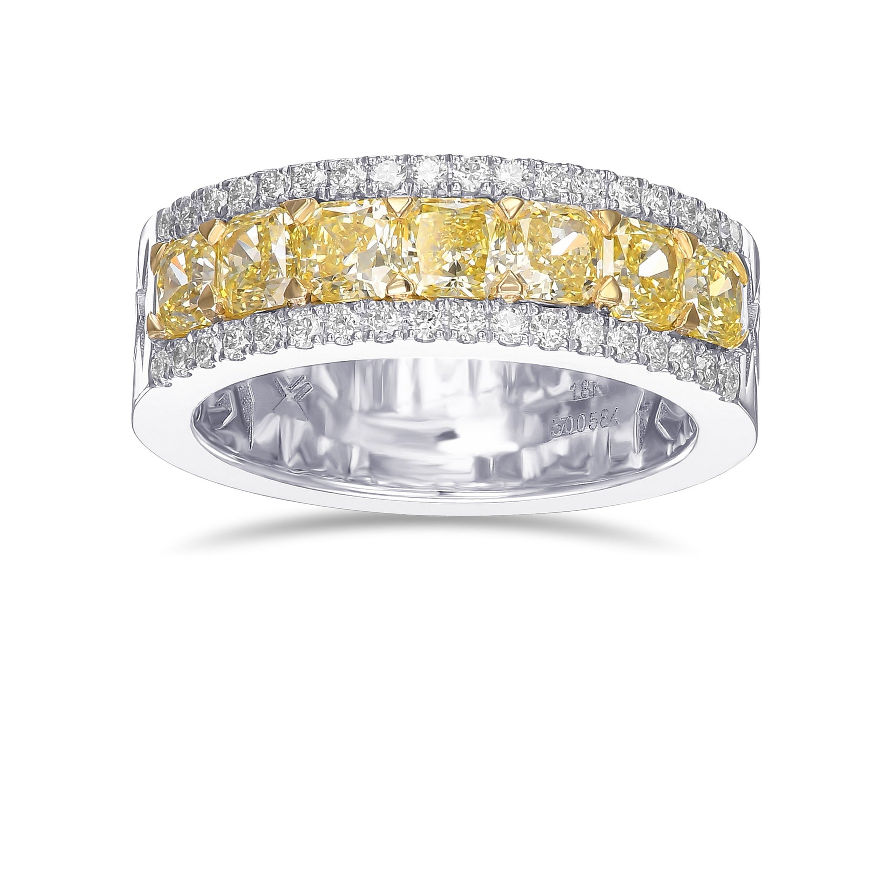 Fancy Yellow Radiant Diamond Band Ring
