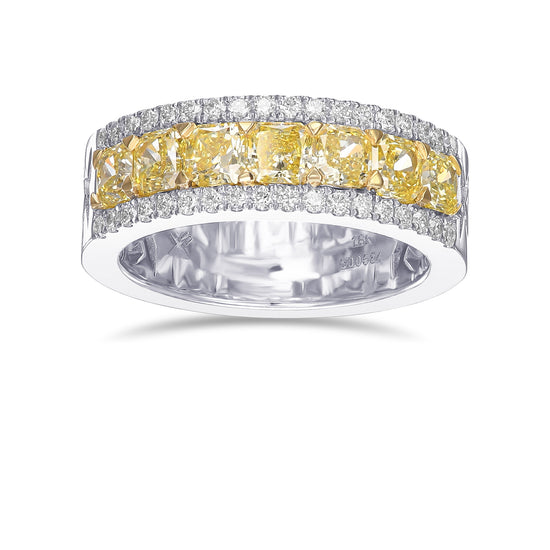 Fancy Yellow Radiant Diamond Band Ring