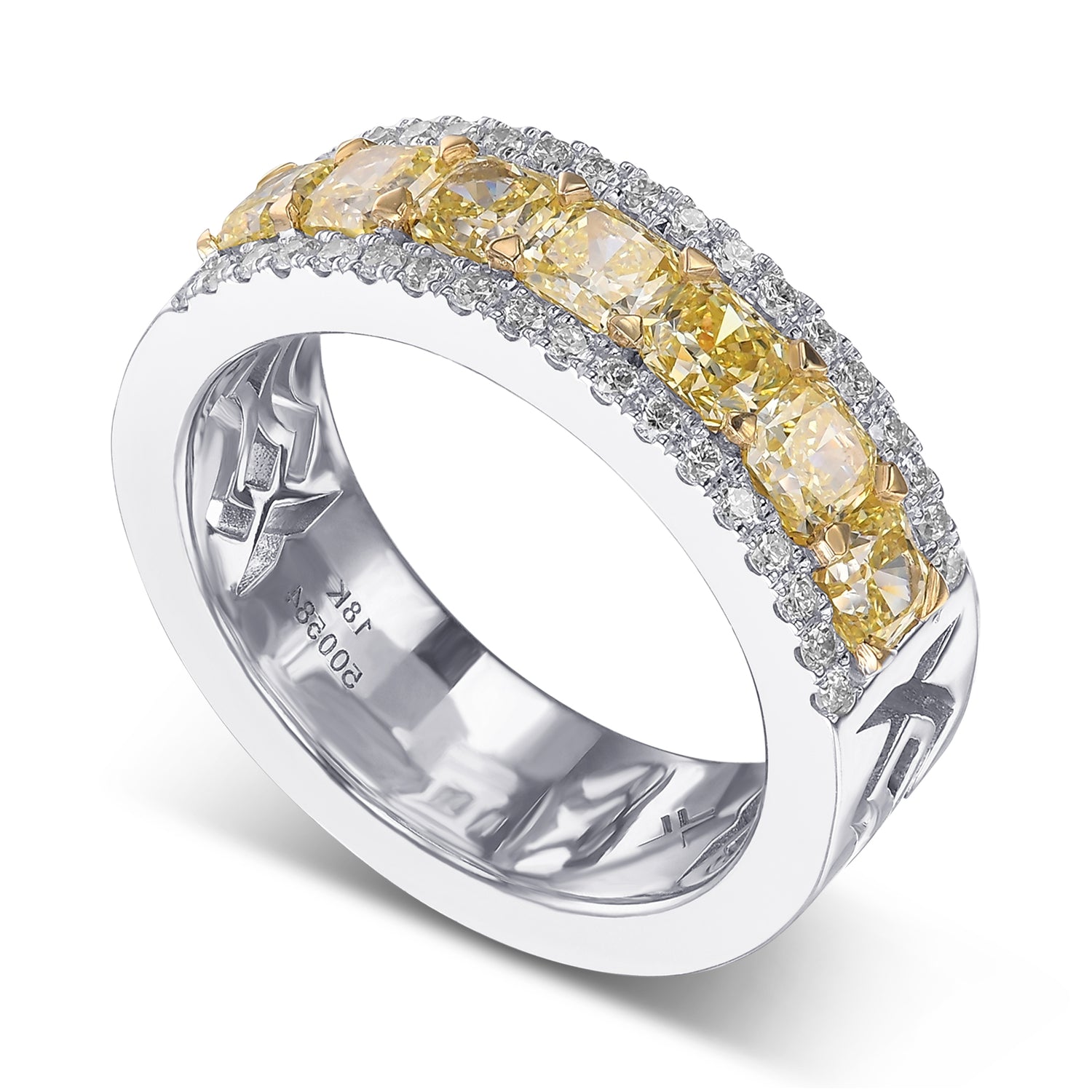 Fancy Yellow Radiant Diamond Band Ring