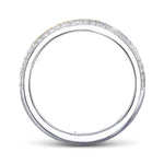  Fancy Intense Yellow and White Pave Diamond Milgrain Band Ring