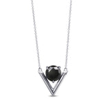 Fancy Black Round Solitaire Diamond Pendant