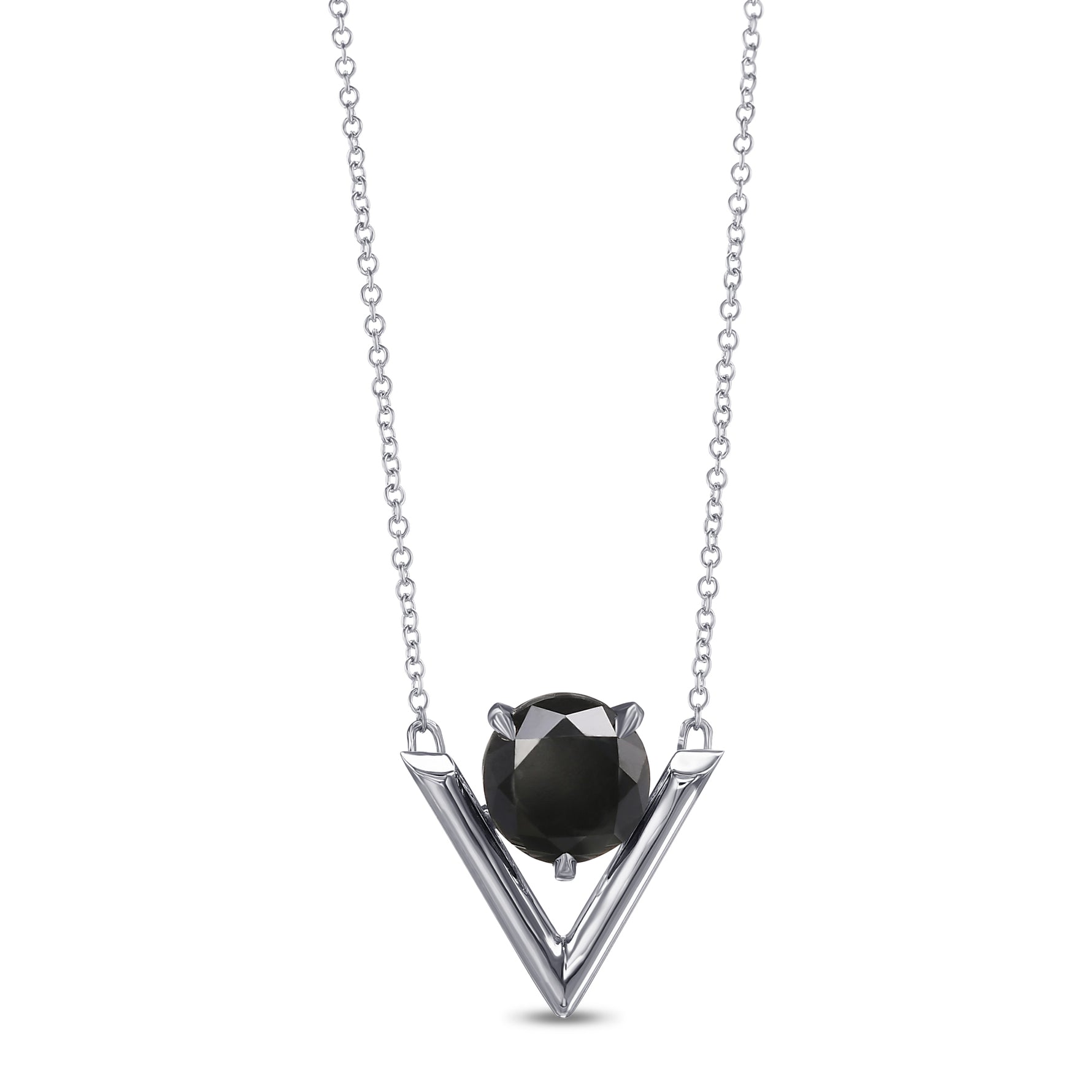 Fancy Black Round Solitaire Diamond Pendant