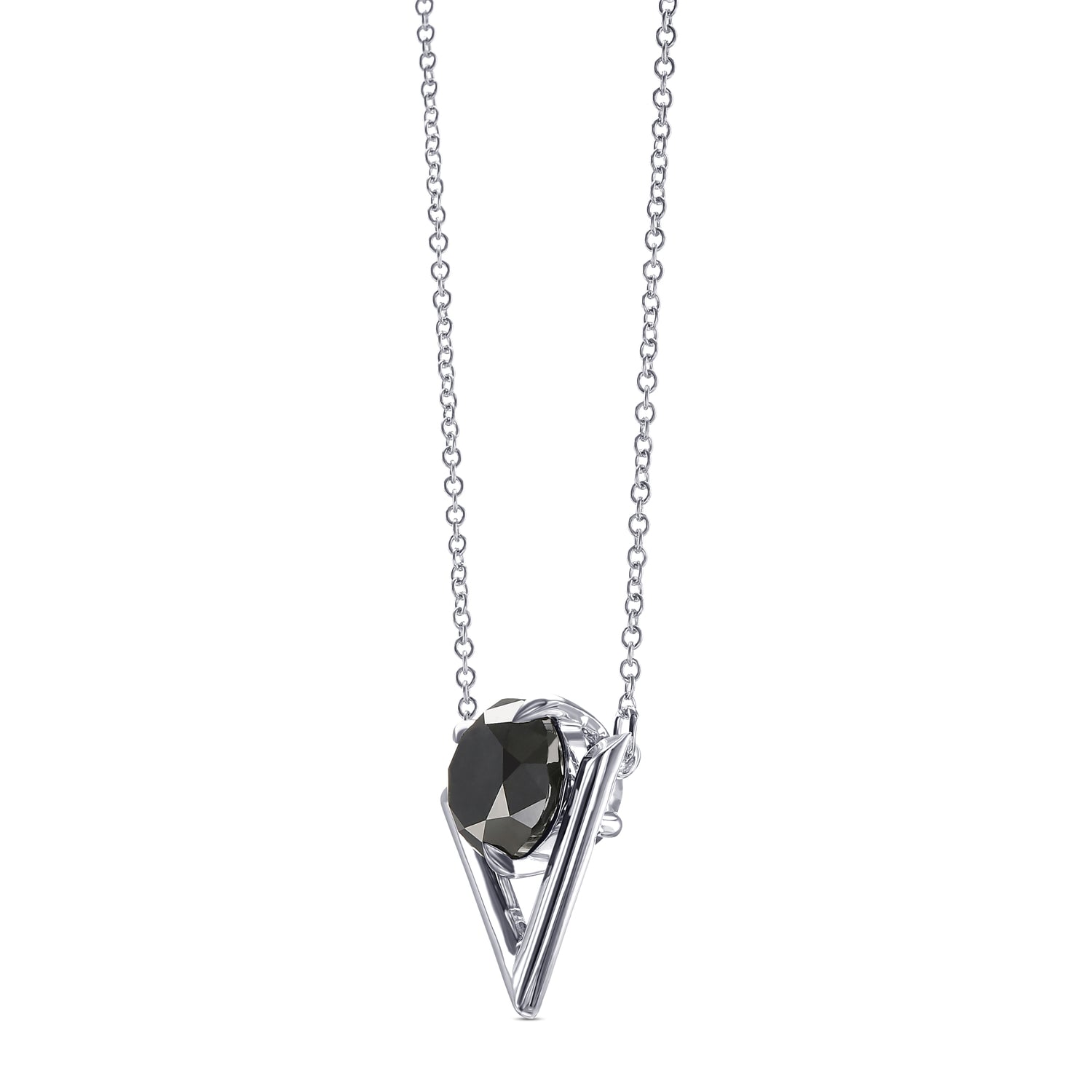 Fancy Black Round Solitaire Diamond Pendant