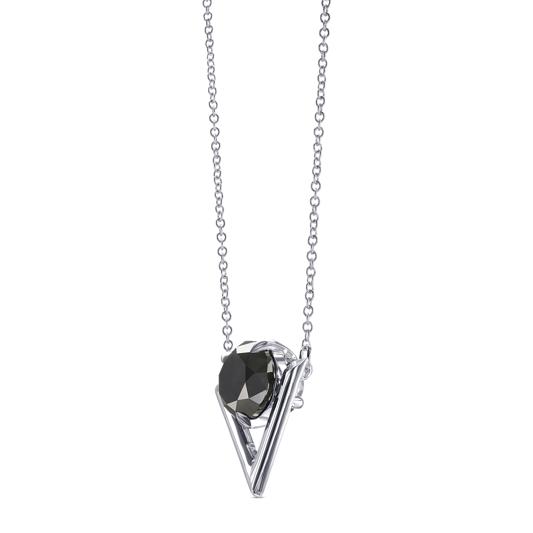 Fancy Black Round Solitaire Diamond Pendant